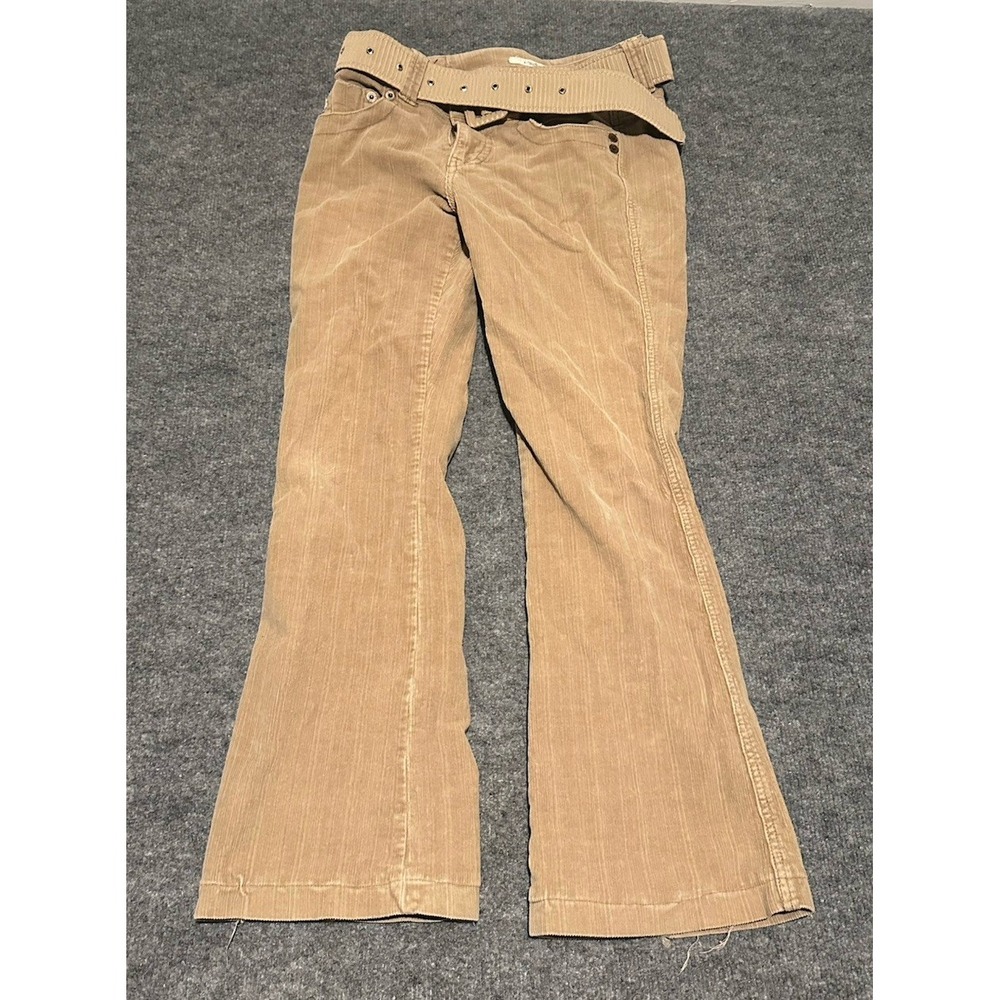 Z Cavaricci Women's Sz 6 Brown Corduroy Pants Belted Bootcut